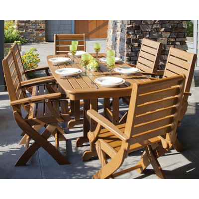 POLYWOOD Signature Folding Chair 7-Piece Dining Set