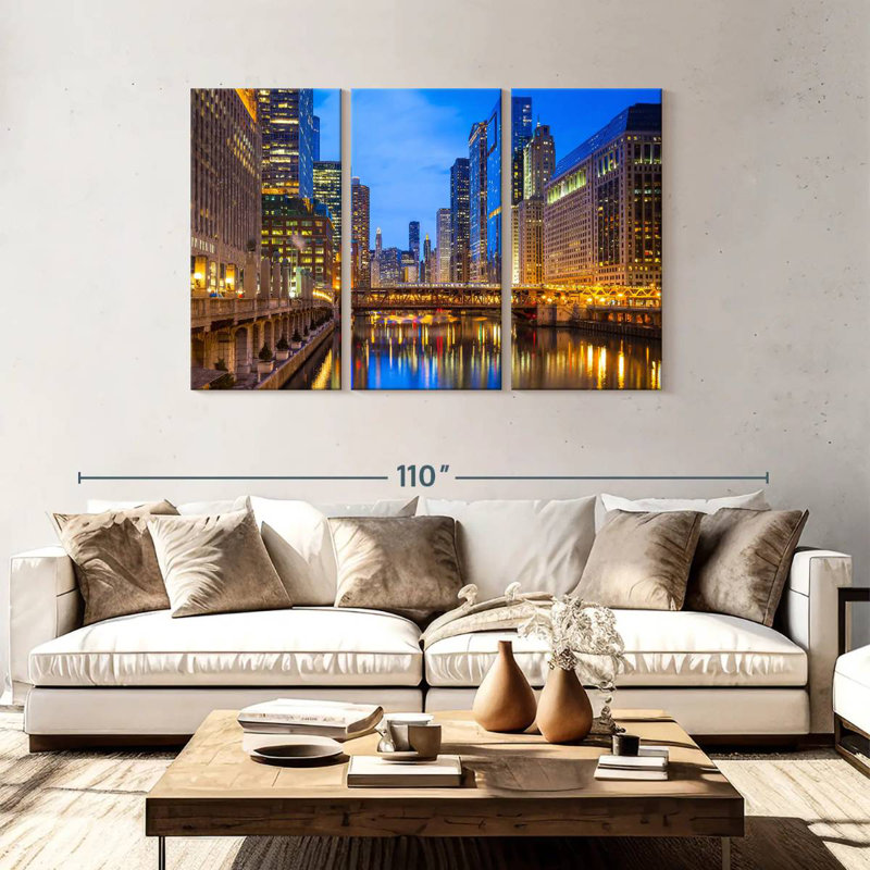 Sirci Bustling Downtown Chicago, H 48 po x l 74 po