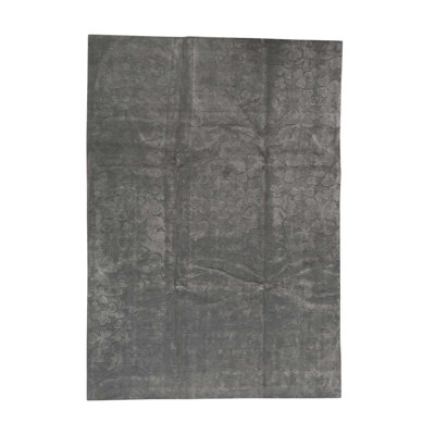 Tapis gris noué à la main de haute qualité