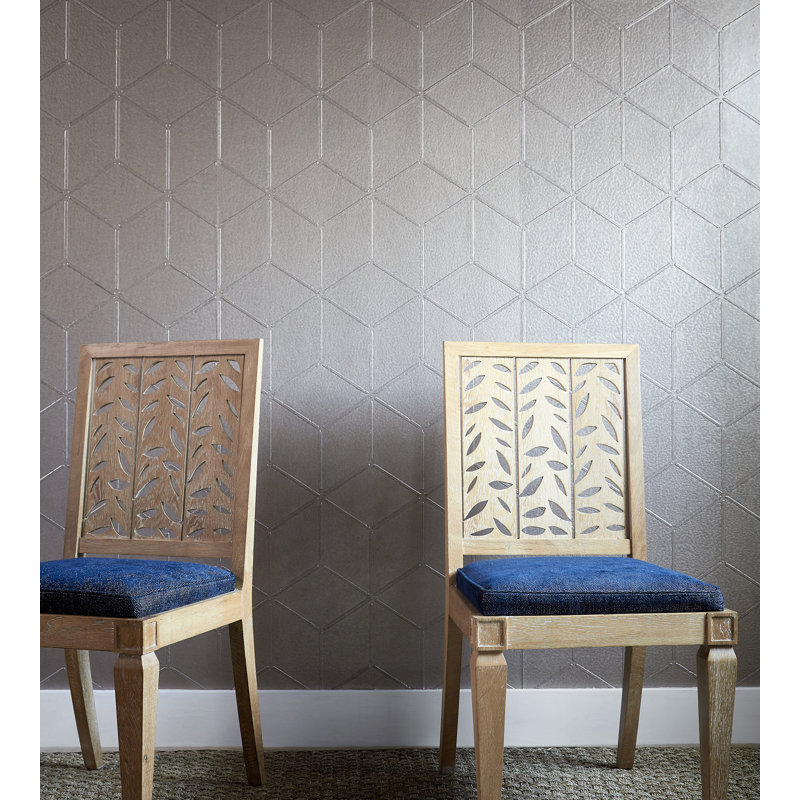 Modern Luxury Geometric Wallpaper Roll, Champagne