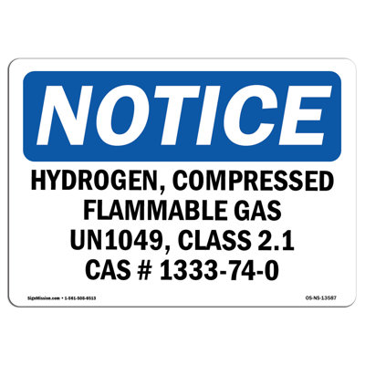 Hydrogen Compressed Flammable Gas un 1049 Sign