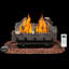 24-Inch Ventless Fireplace Logs Set for Natural Gas – Remote Control, 32,000 BTU, Crafted from Silk Floss Wood, Brown-119618266-119618265