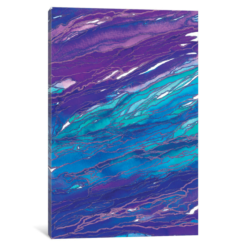 Reproduction d’art sur toile tendue agate magic, reproduction d’art sur toile tendue mauve aqua, H 12 po x l 8 po x P 0,75 po