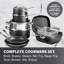 Ensemble de batterie de cuisine antiadhésive en aluminium 20 pièces avec surface antiadhésive bleue, allant au four et au lave-vaisselle-53127323
