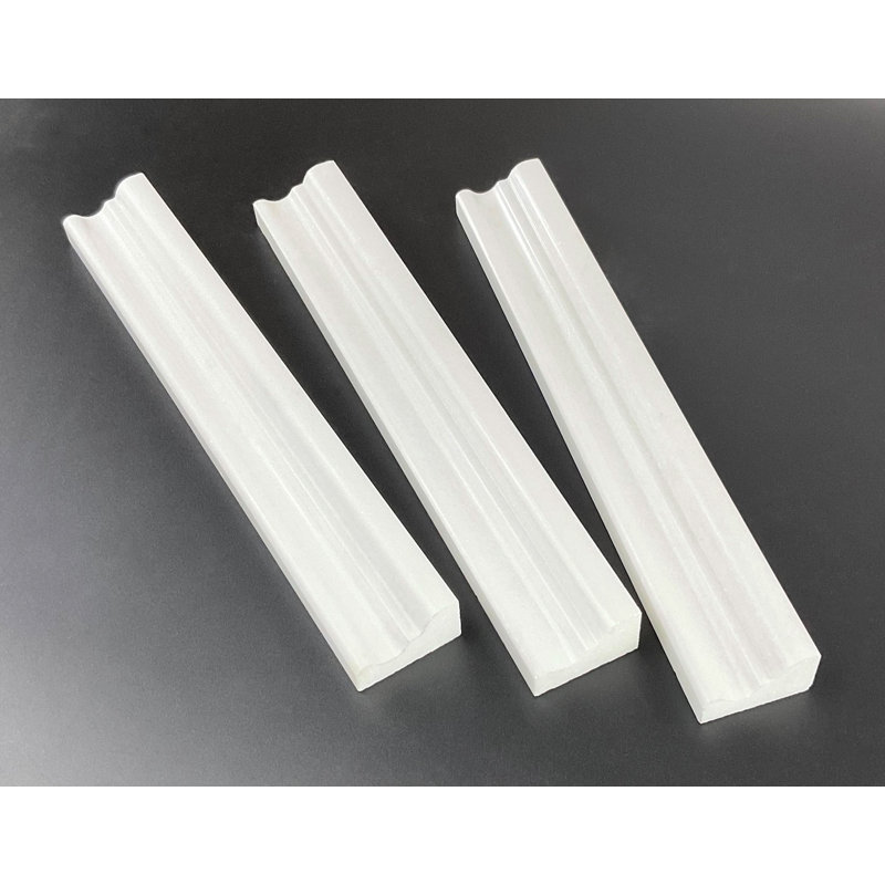 12" L x 1.8" W Marble Chair Rail Tile Trim, Thassos White