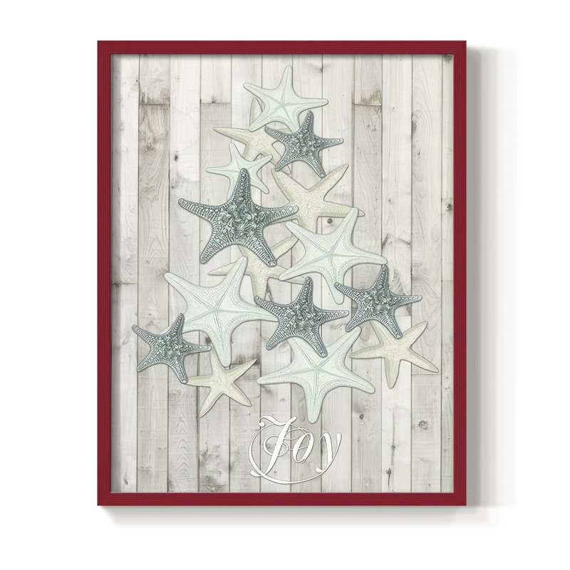 Coastal Christmas III, reproduction encadrée - bois massif, H 15 po x l 12 po, Red