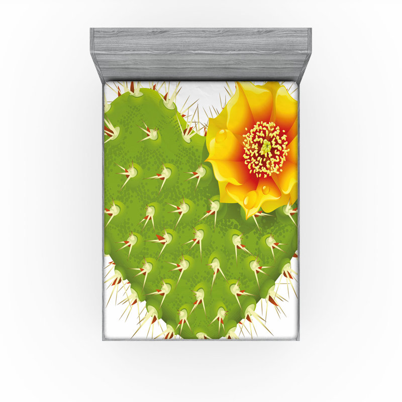 Drap-housse Ambesonne Cactus, Ensemble de draps pour lit très grand californien