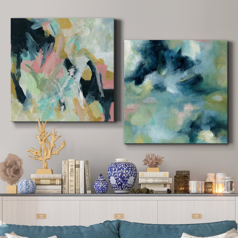 «Vitality», ensemble de 2 peintures sur toiles, H 24 po x l 48 po x P 1 po, Toile tendue