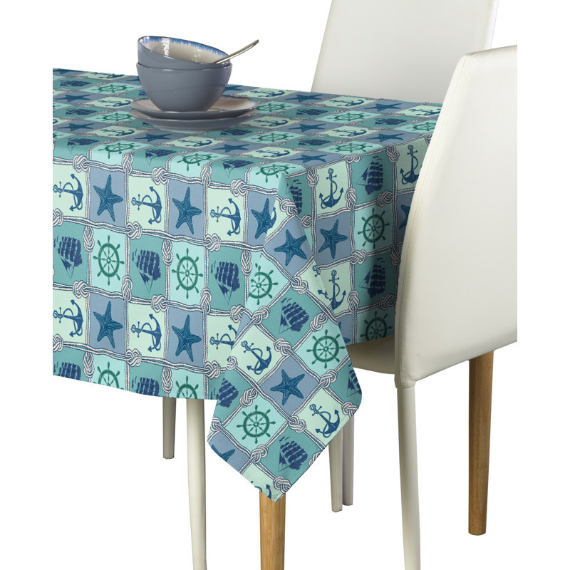 Coree Nautical Patches Tablecloth, 104" x 60"