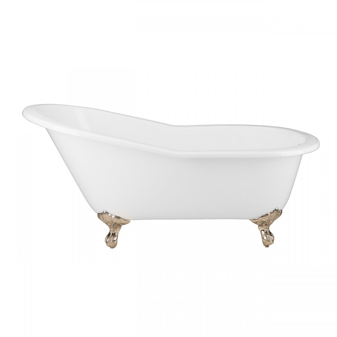 Mila 67'' x 30'' Soaking Porcelain Bathtub Chevington Feet
