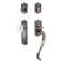 Nostalgic Warehouse Meadows Plate S Grip Handleset with Single Cylinder Deadbolt and Crystal Meadows Knob