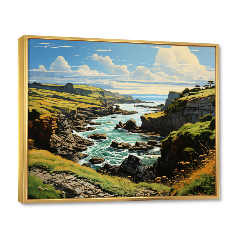 " Ireland Emerald Isle This I ", H 30 po x l 40 po x P 1,5 po, Cadre flottant doré