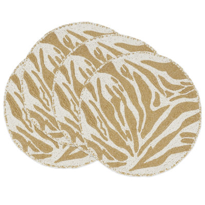 Arbez Collection Glass Animal Print Round Placemat