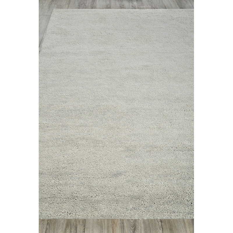 Merino Wool Area Rug in Silver, Rectangle 10' x 14'