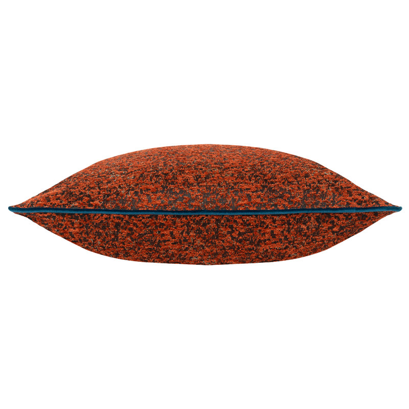  Chenille Piped Polyester Filled Cushion, Brown