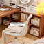 Bureau en bois massif avec grille et bureau intégré en forme de L avec cloison-723354048-723354077