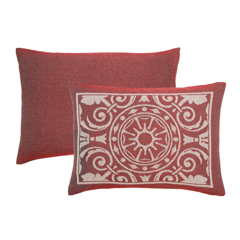 Berry Red King Cotton Blend Medallion Bedspread Set