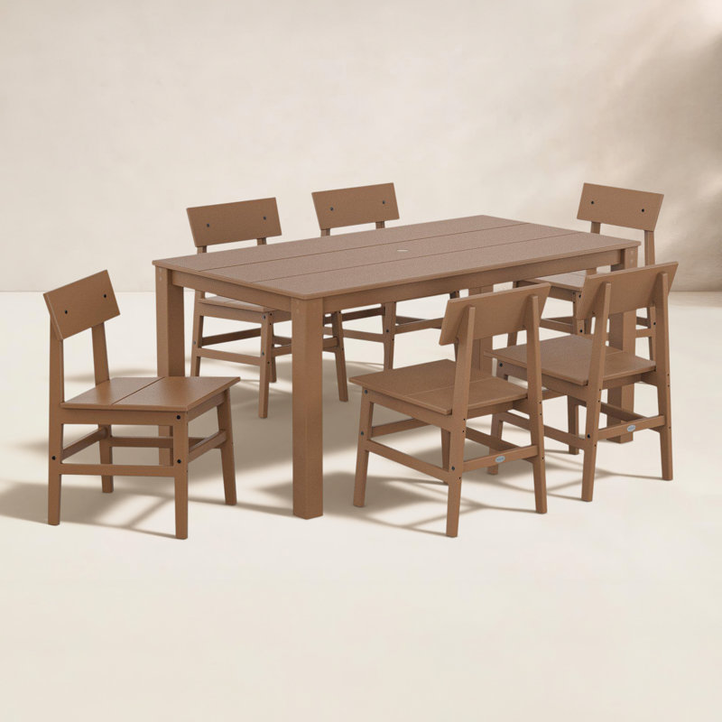 POLYWOOD® 64" Patio Dining Set, Teak