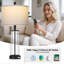 Lampe de table 26 po à contrôle tactile moderne en verre avec deux ports USB-1755798639-1776894567