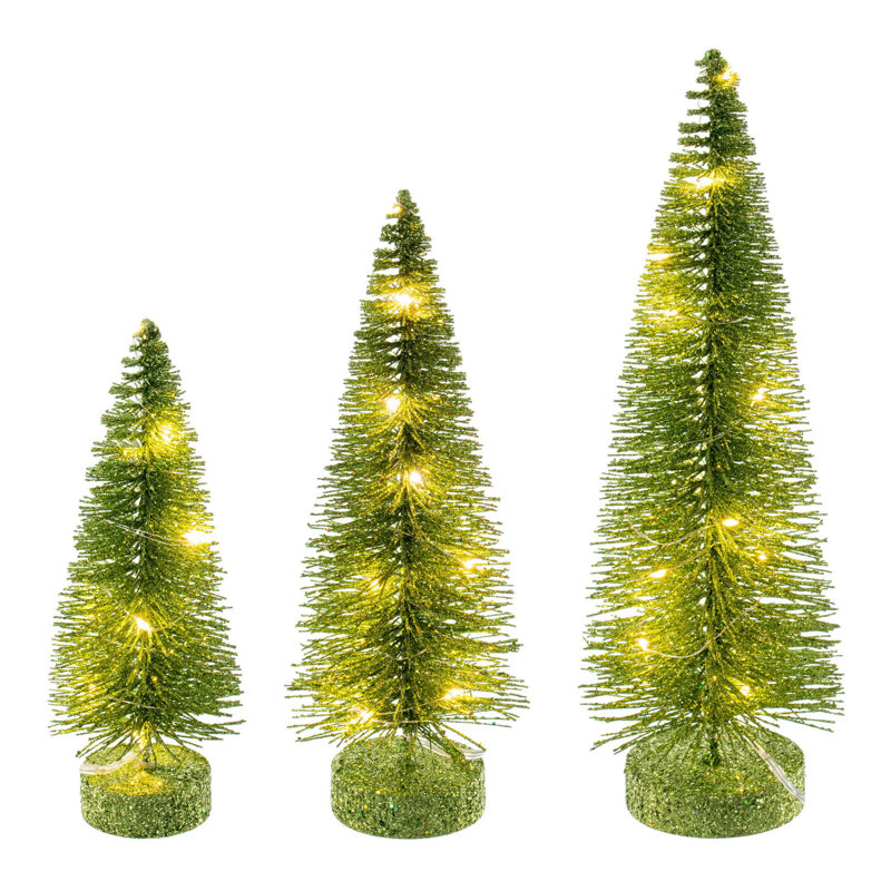  Ensemble d'arbre brosses à bouteilles 8 "-10" à 12 "., Blanc chaud, Limette, H 1 pi