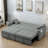 3 In 1 Convertible Sleeper Sofa Bed With Reclining Backrest, Pillows And Side Pockets-1096846721