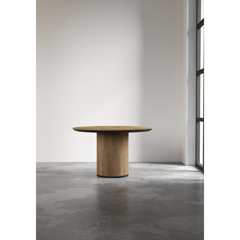 Round Reclaimed Teak Wood Dining Table for Eight