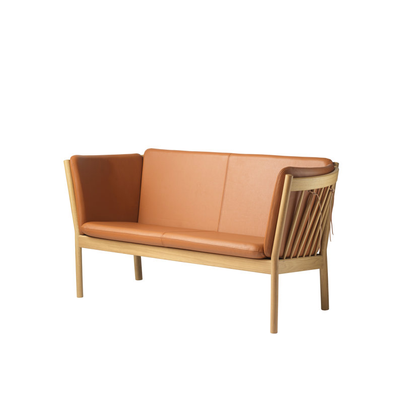 J148 Leather Loveseat, Cognac