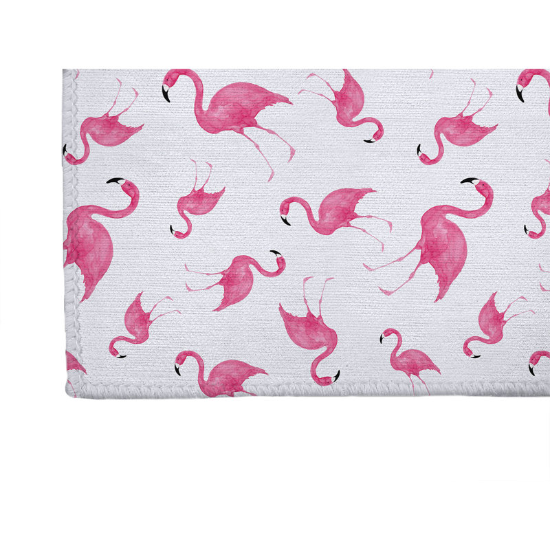 Tapis de bureau Summer Flamingo, L 60 po x P 84 po, Blanc