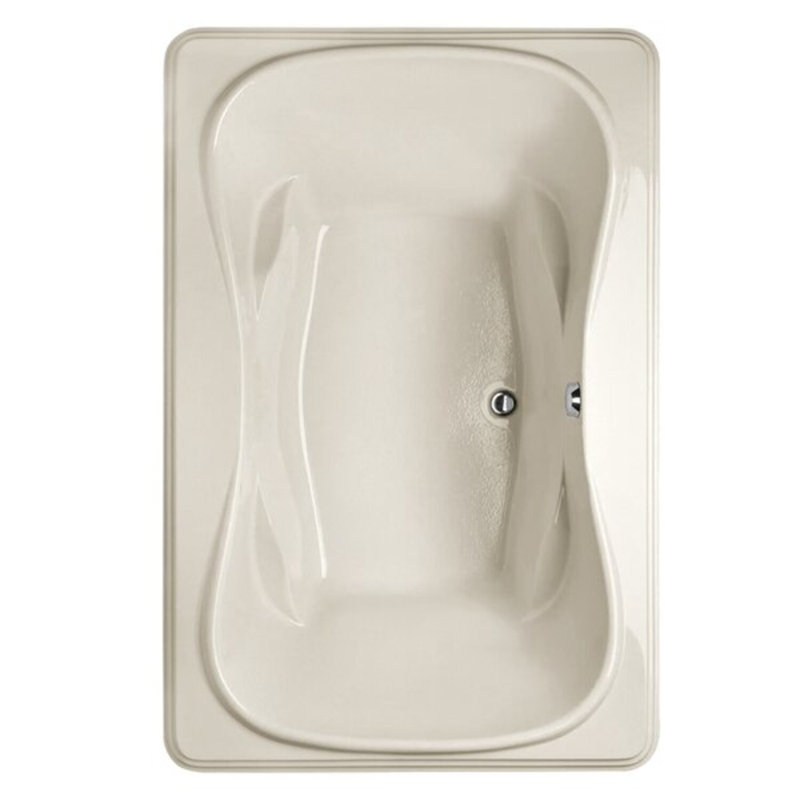Jennifer 72'' x 48'' Soaking Acrylic Bathtub, Biscuit, Polished Nickel