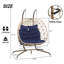 Fauteuil double avec support et balançoire en rotin en osier résistant aux rayons UV pour une utilisation intérieure et extérieure