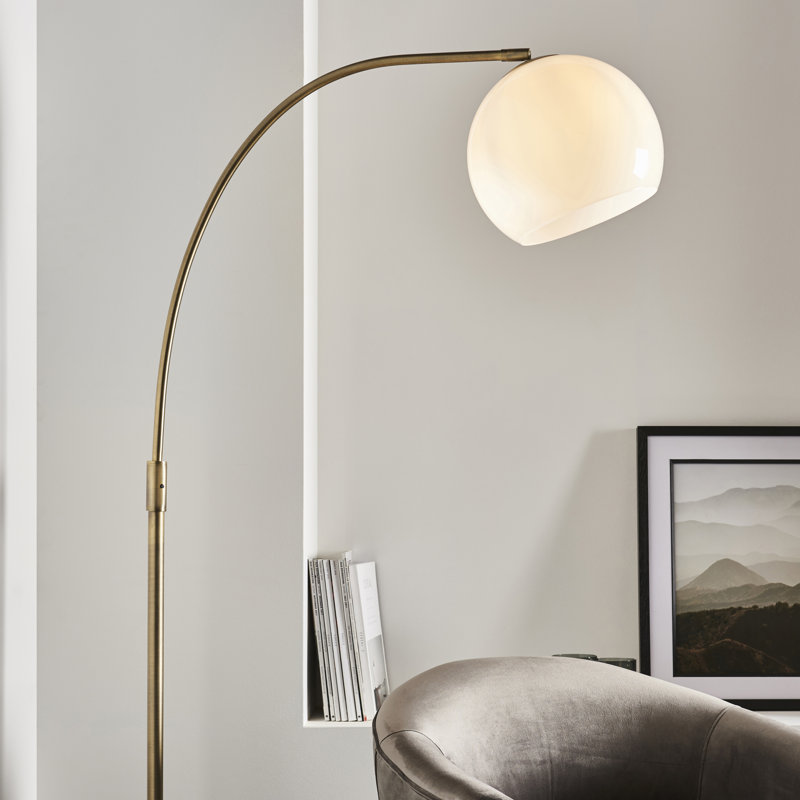 Aaliyah 169.2cm Matt Antique Brass Arched Floor Lamp