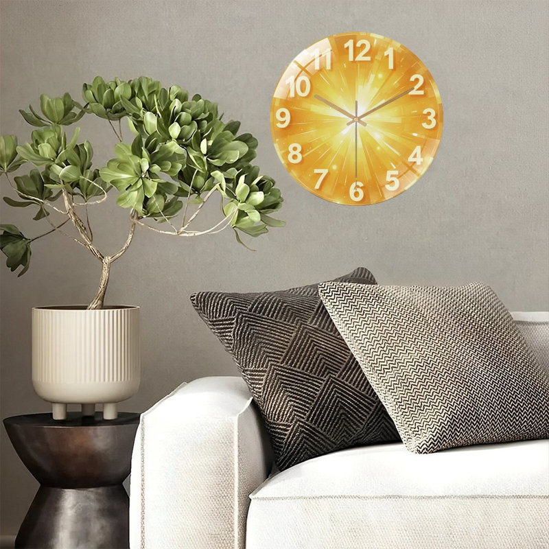 Horloge murale moderne en verre 12 po