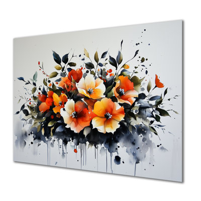 Transitional Autumn Hibiscus Gardens I - Floral Metal Wall Art, Hibiscus Metal Print