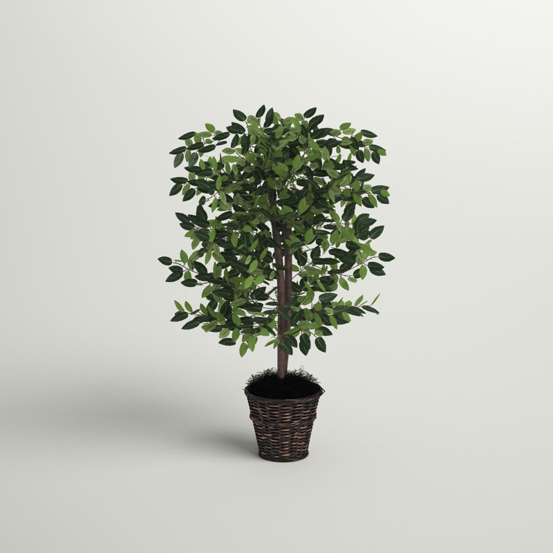 48'' Faux Ficus Tree in Wicker/Rattan Basket