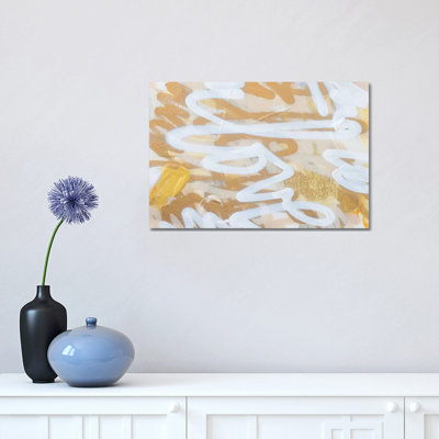 Gold Love 1 Piece Wrapped Canvas Wall Art
