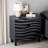 Modern 3 Drawer Wood Dresser With Wave Drawer Fronts In Black-332875205