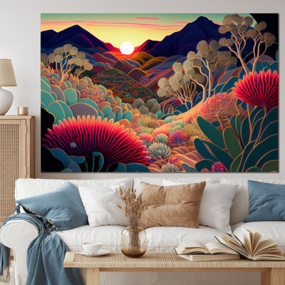 «Colorful Flowers pendant Golden Hour I», reproduction sur toile
