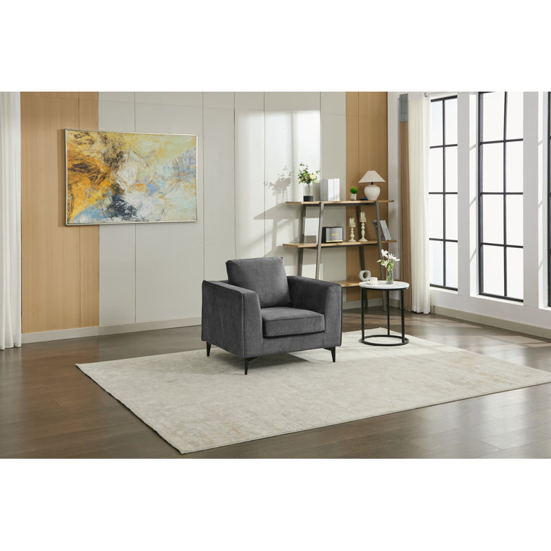 Carmen Modern Upholstered Accent Chair, Grey