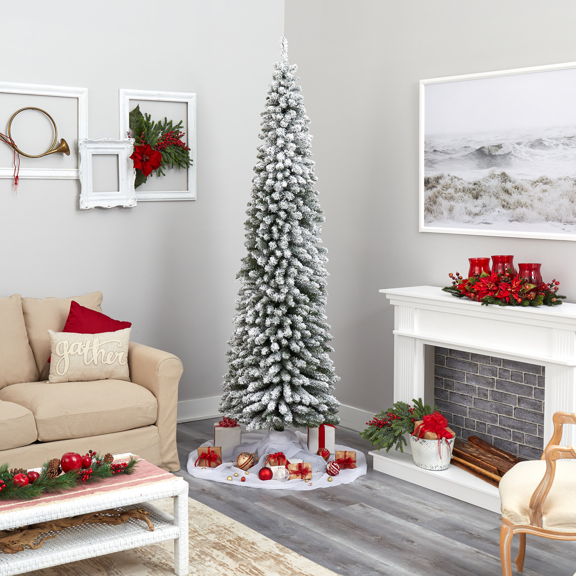 Lighted Artificial Spruce Christmas Tree, 8' H