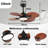 33-Inch Ceiling Fan With Light, 5 Solid Wood Blades, DC Motor, APP & Remote Control, Dimmable Full-Spectrum LED, Reversible Airflow, For 15X15 Ft Living Room Bedroom, Works On Sloped Ceilings (Less Than15°)