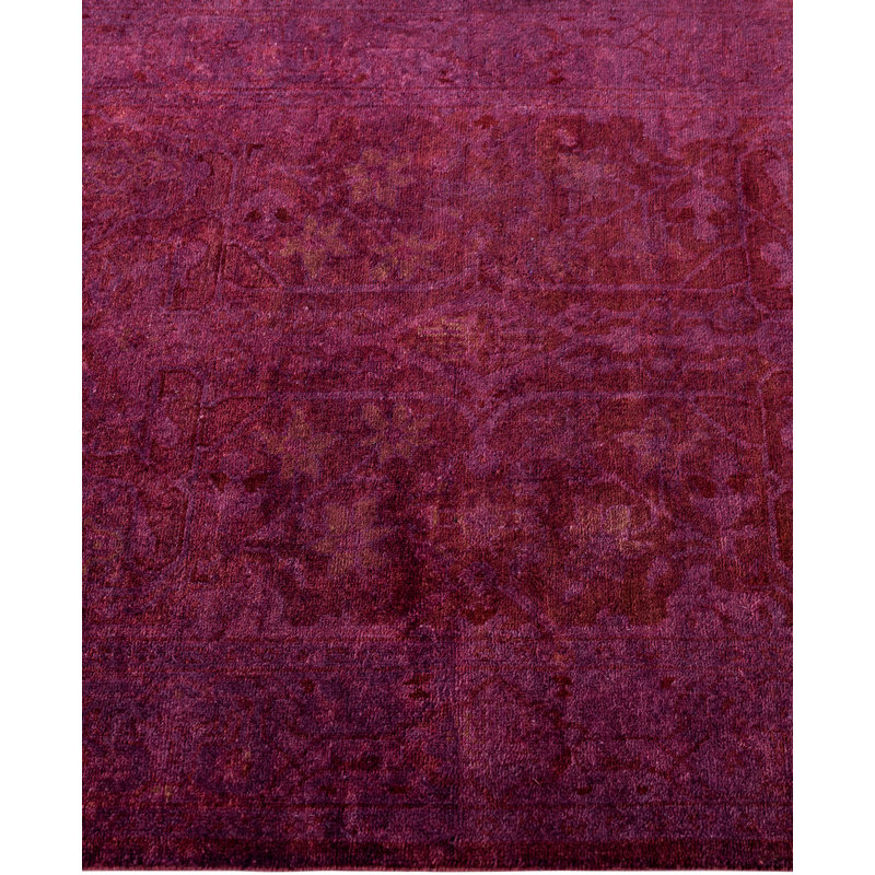 Tapis mauve en laine noué à la main 3 pi 1 po x 5 pi 1 po Colangelo