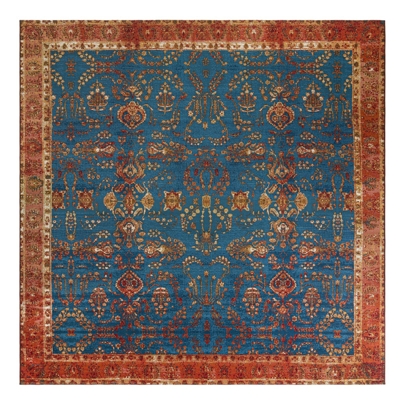 Indoor/Outdoor Traditional Area Rug, Square 10'