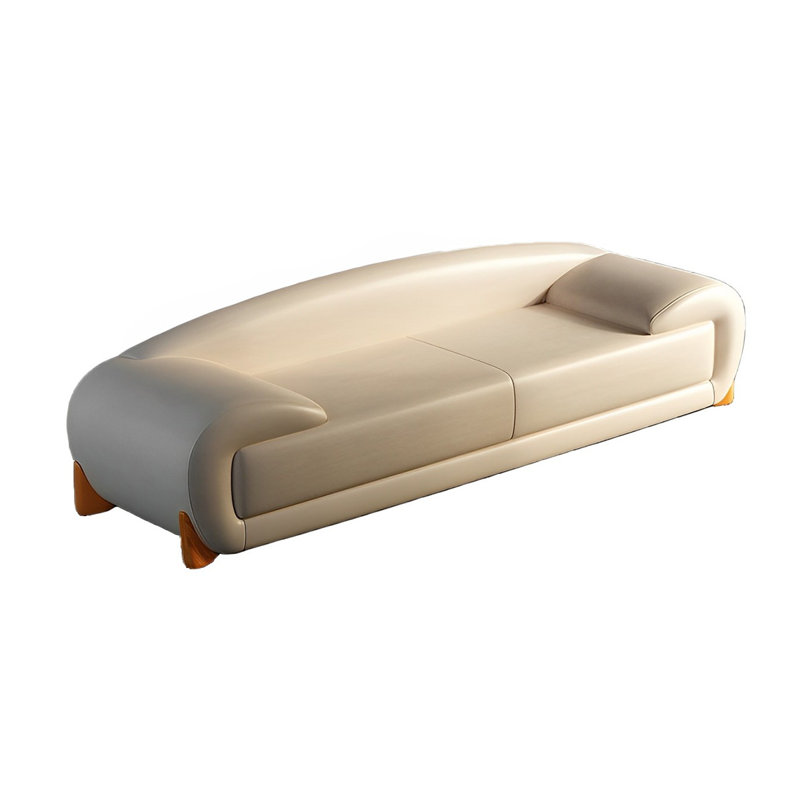 Nevaehmarie Leather Match Upholstered Bench, 19.68" H x 70.86" W x 19.68" D, Cream