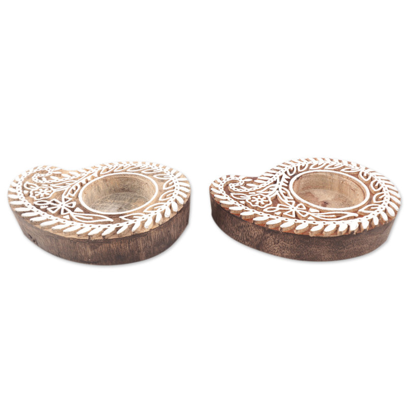0.9'' H Wood Tabletop Tealight Holder