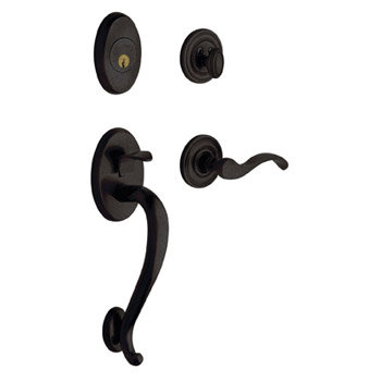 Logan Handleset with Single Cylinder Deadbolt and Door Lever and Rosette, Oil Rubbed Bronze, Keyed Different, Yes