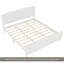 Très grand lit plateforme, lit plateforme en bois massif avec lattes de soutien et structure solide, aucun sommier nécessaire, blanc-804107842-804107855