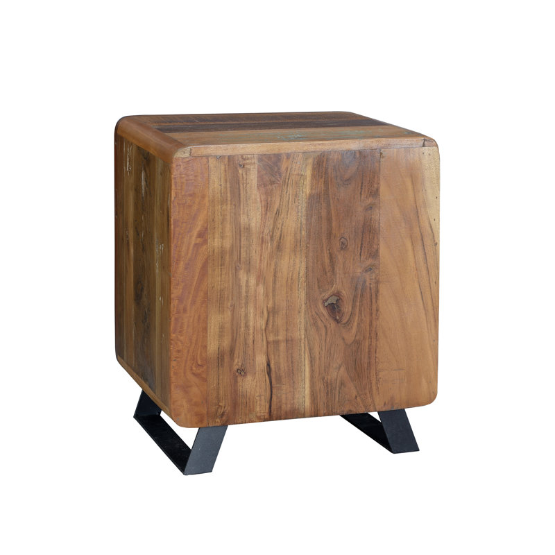 Abrahams Solid Wood Sled End Table
