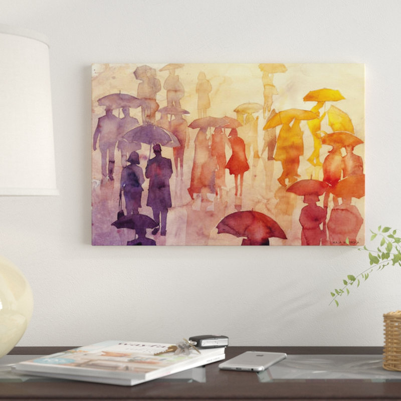 « summer day » par maja wronska, impression sur toile, H 18 po x l 26 po x P 1,5 po, Toile avec cadre noir, Pas de tapis