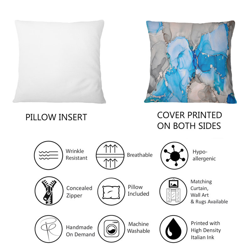 Coussin 12 "x 20" Blue and Grey