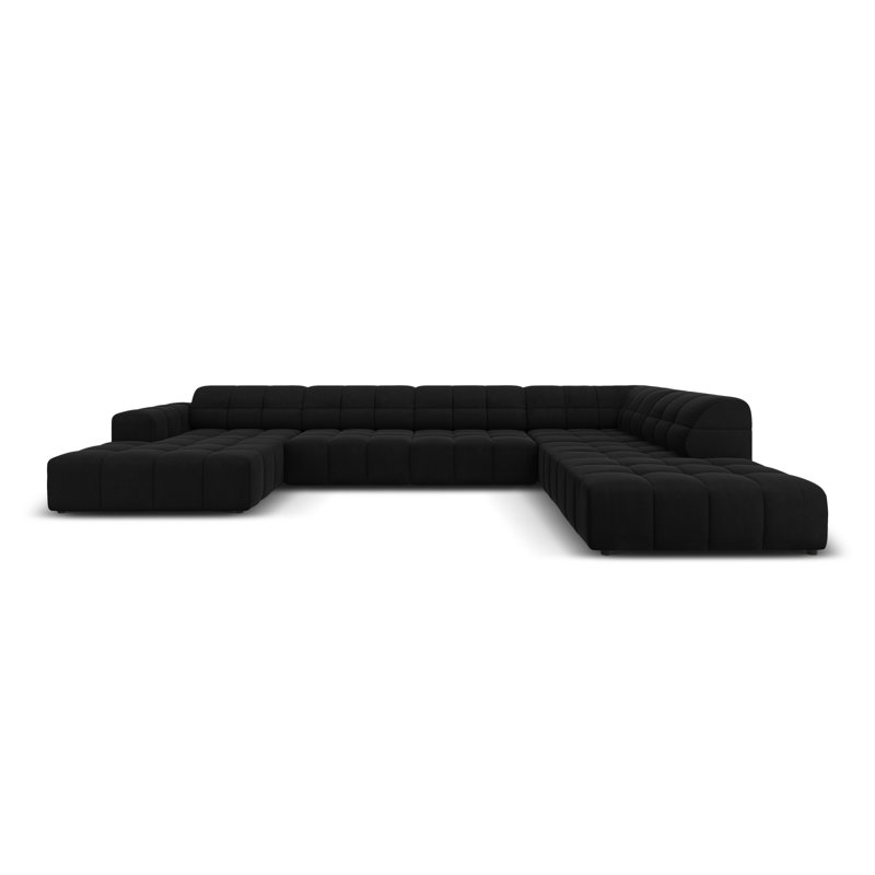 Chicago 7 Seater Corner Sofa, Right Hand Facing, Black
